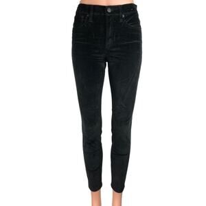 J.Crew Jeans Velvet Velour Black High Rise Ankle Skinny Toothpick Pants 26